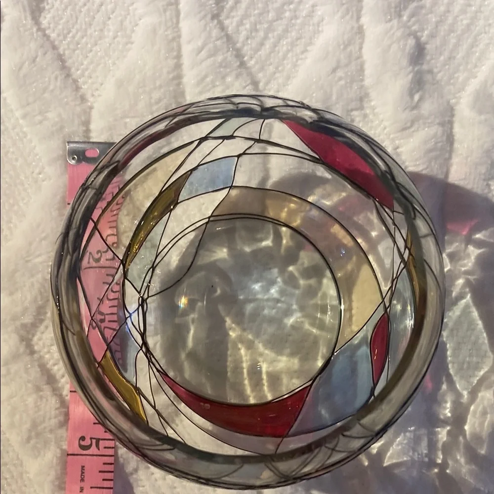 PartyLite Stained Glass Candle Holder - Red, Gold, Black - Picture 5 of 12